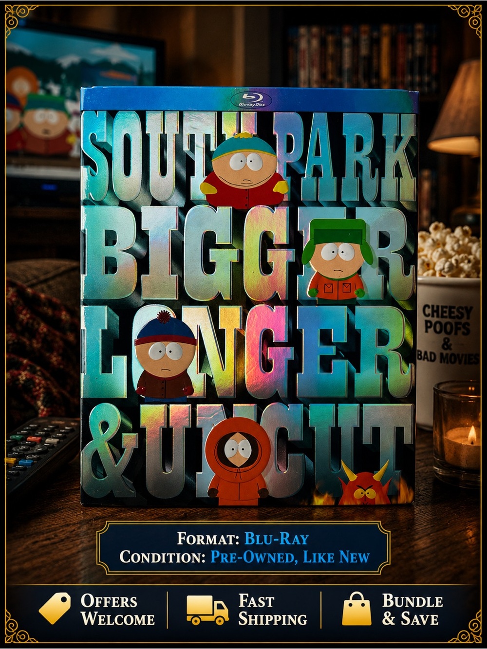 South Park Bigger Longer & Uncut Blu-ray Slipcover Complete Tested